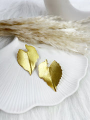 Golden Autumn Leaf Earrings